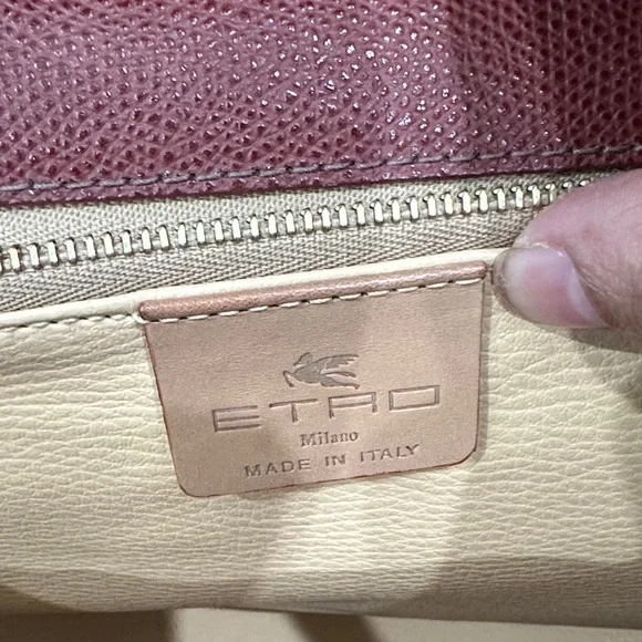 Etro Red and brown Paisley handbag - Picture 6 of 7